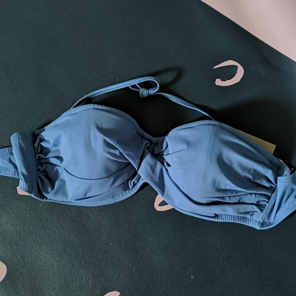 NWT JCrew ceruleun blue bra-sized bikini top